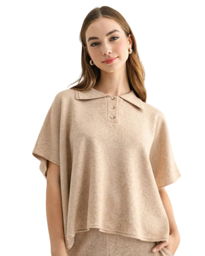 Sean Knitted Top - Oatmeal