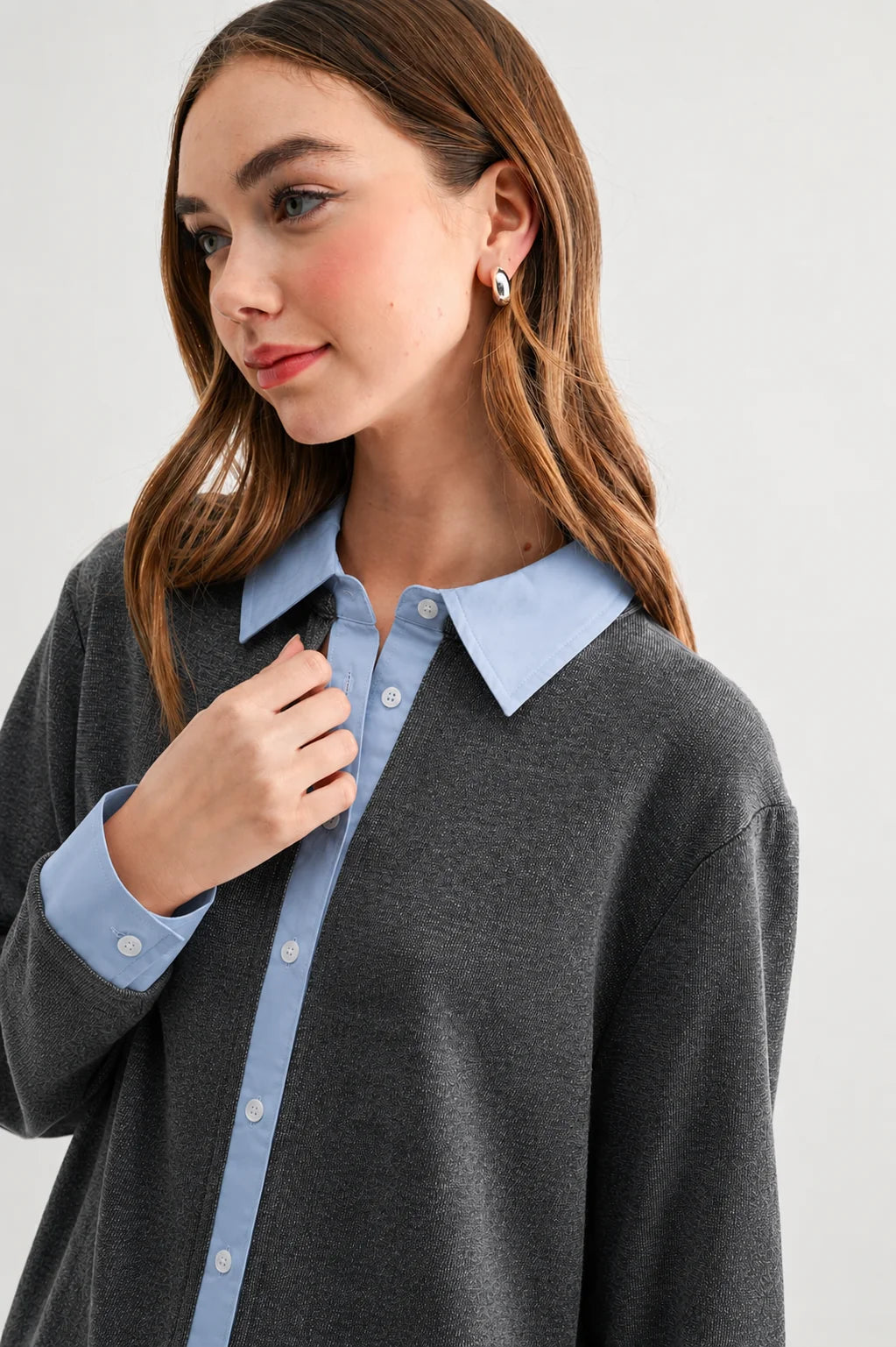 Kevin Sweater Top - Heather Grey