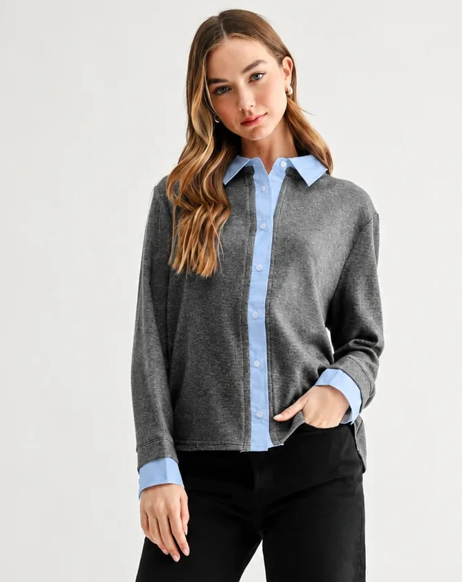 Kevin Sweater Top - Heather Grey