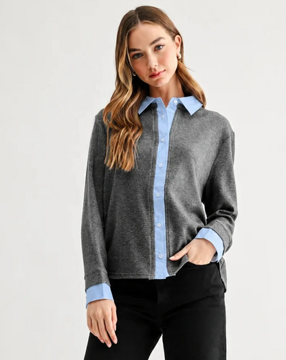 Kevin Sweater Top - Heather Grey