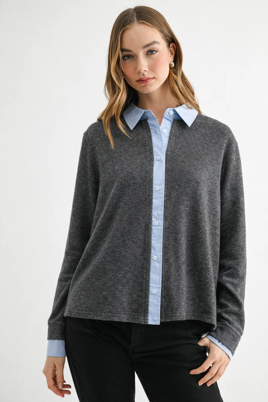 Kevin Sweater Top - Heather Grey