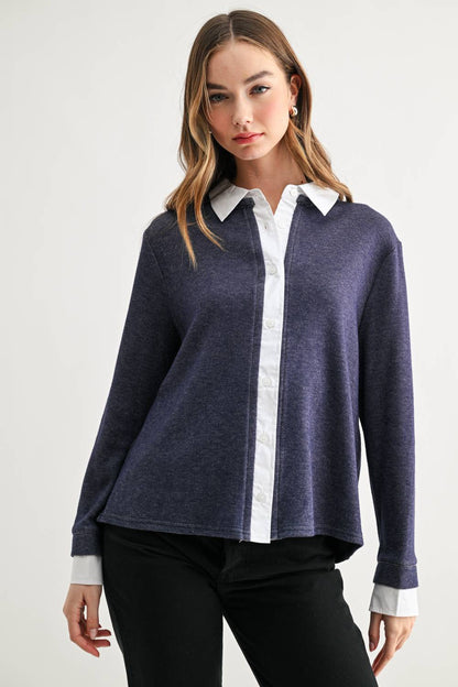 Kevin Sweater Top - Navy