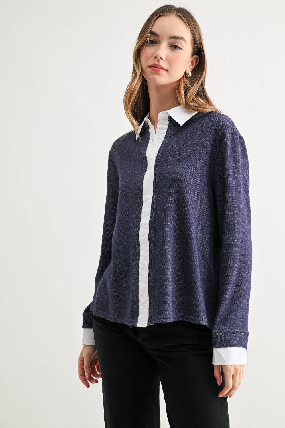 Kevin Sweater Top - Navy