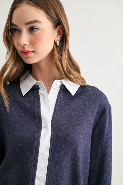 Kevin Sweater Top - Navy