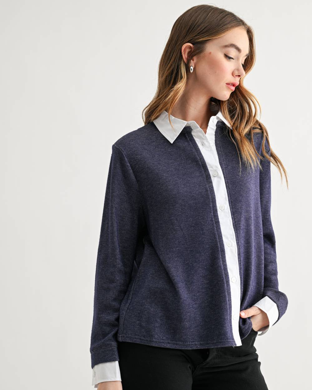 Kevin Sweater Top - Navy