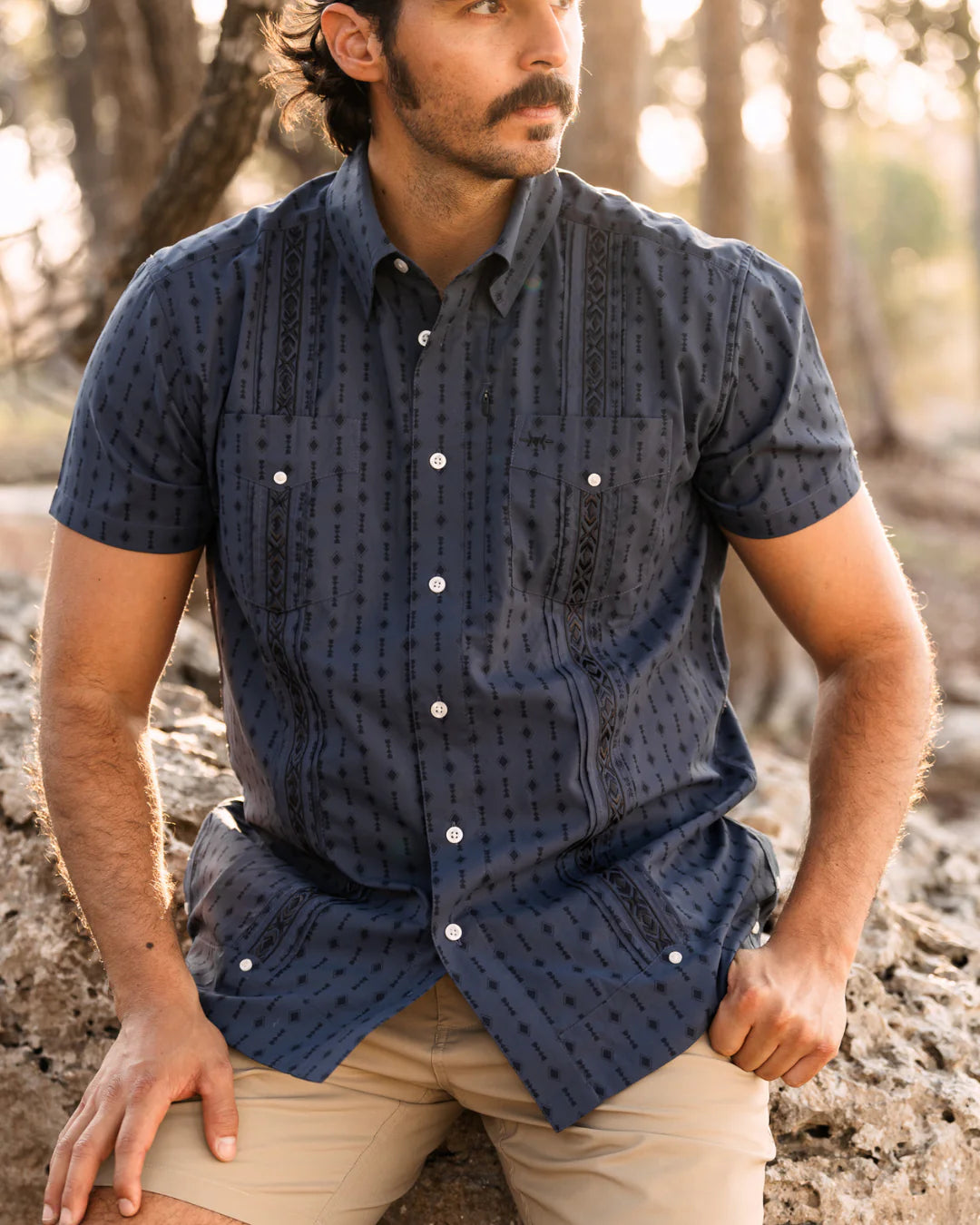 Guayabera Libre - Navy Oscura