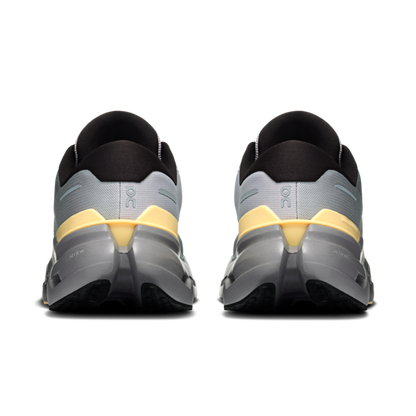 Men's Cloudrunner 3 - Platinum/Squash by ON RUNNING gray shoes with yellow heel accents