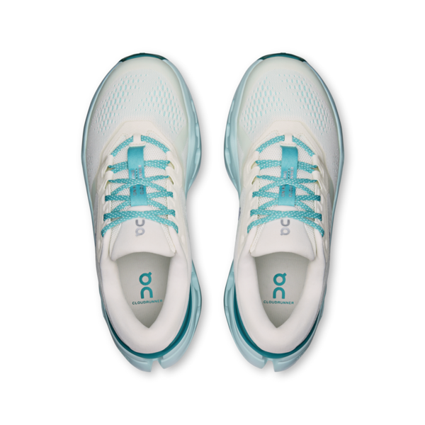 Cloudrunner 3 W - Ivory/Aquamarine by ON RUNNING women’s shoes with stable CloudTec® cushioning