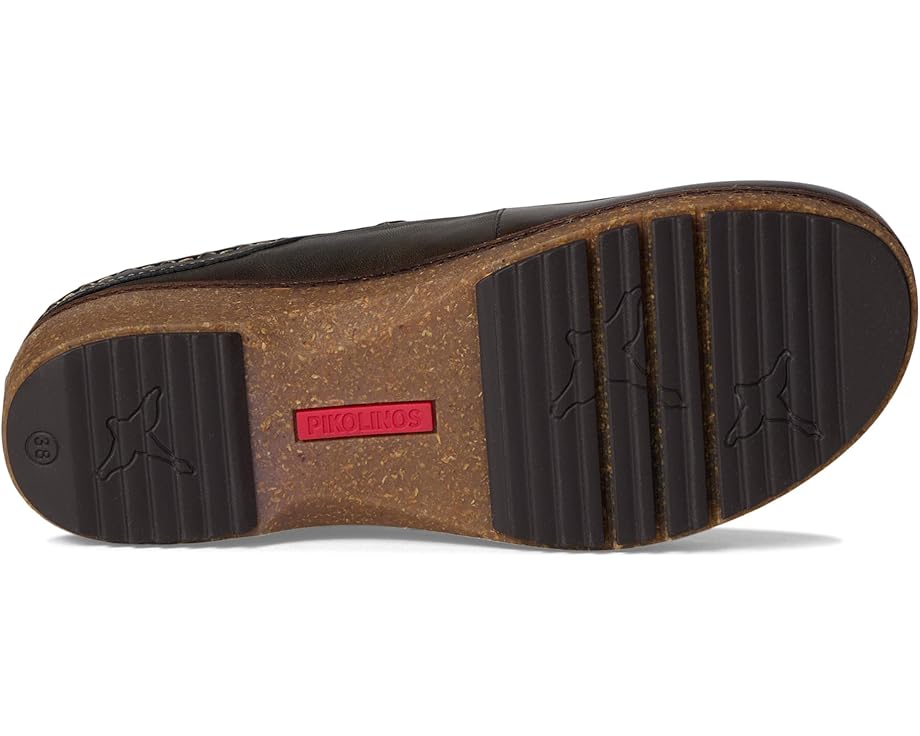 Granada W0W-3922C2 brown leather clog sole with branded rubber tread by PIKOLINOS