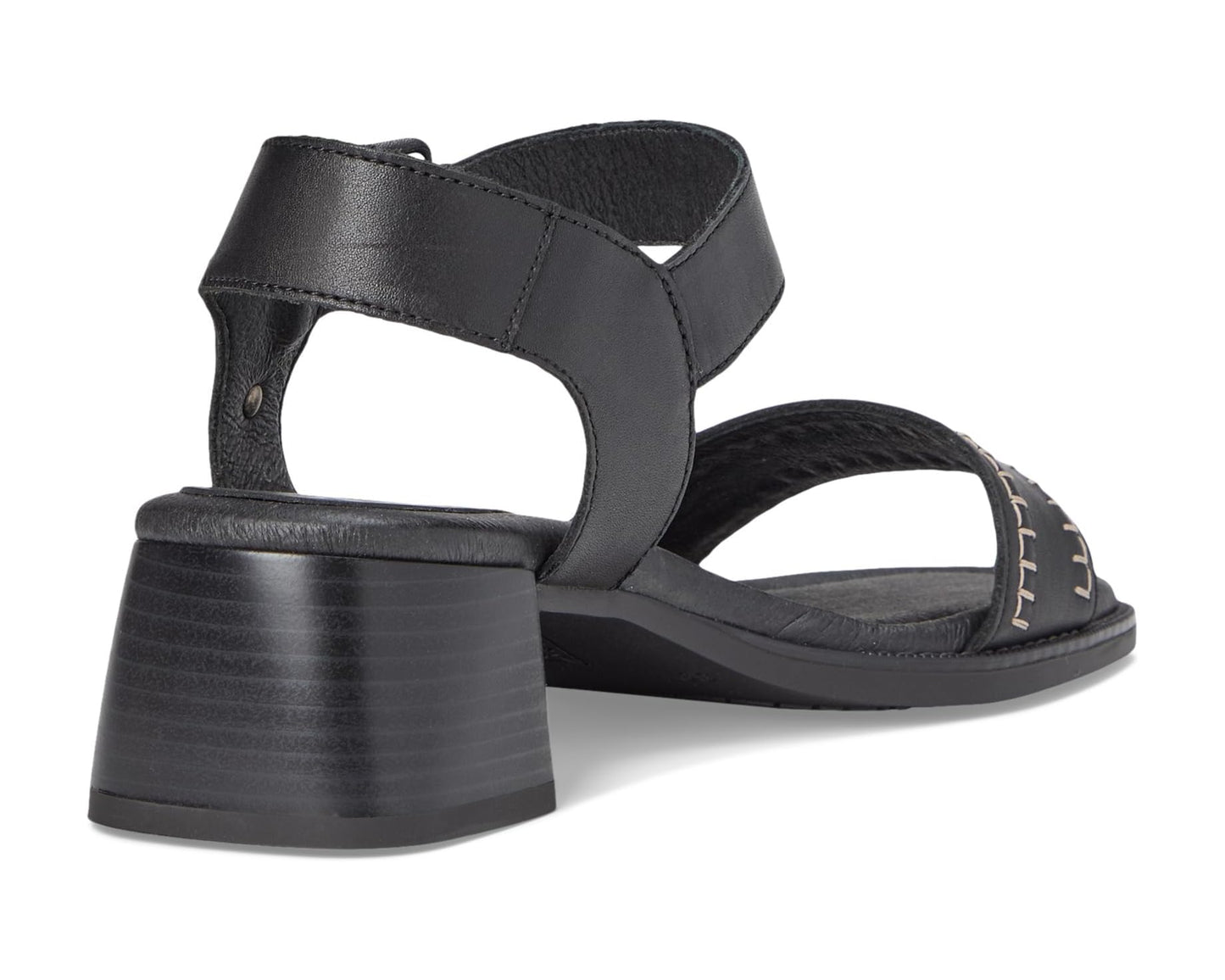 Sandalias negras Oliva W2G con tacón ancho y tiras traseras