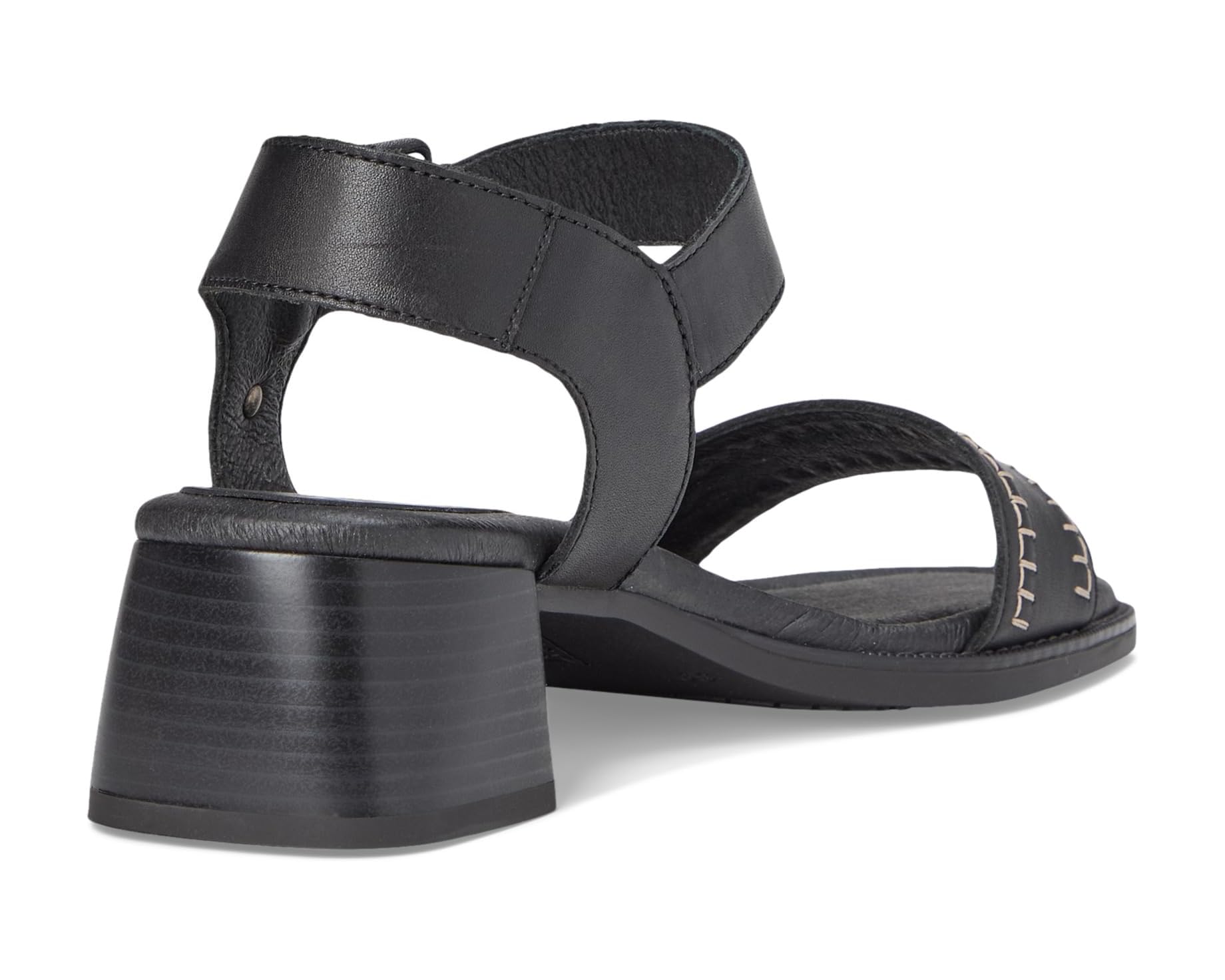 Sandalias negras Oliva W2G con tacón ancho y tiras traseras