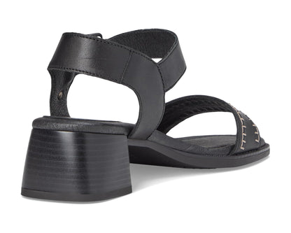 Sandalias negras Oliva W2G con tacón ancho y tiras traseras