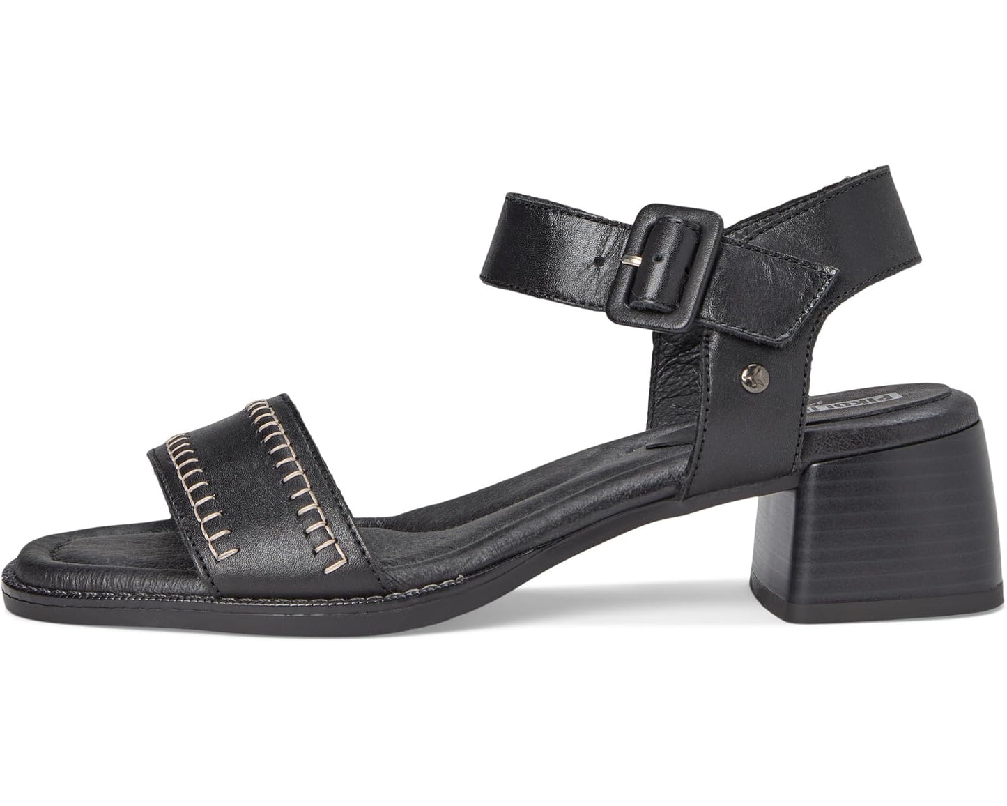 Sandalias negras Oliva W2G con pulsera al tobillo y hebilla metálica