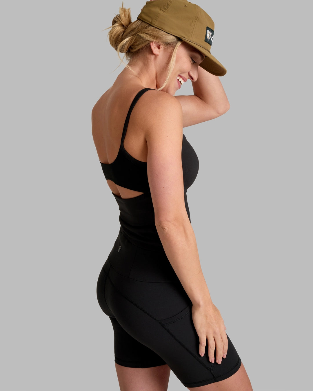 Kush Bra Tank - Black with breathable mesh back and moisture-wicking stretch fabric by KUHL