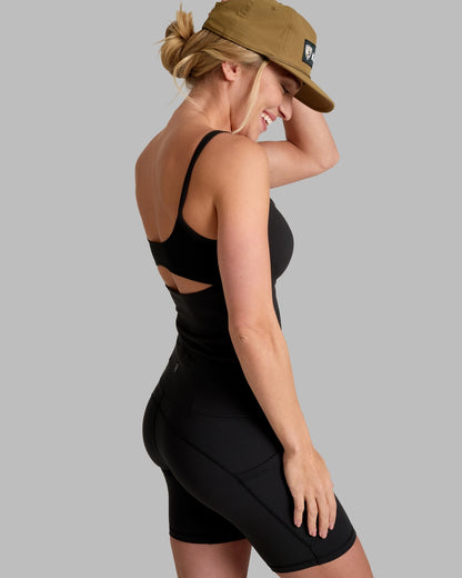 Kush Bra Tank - Black with breathable mesh back and moisture-wicking stretch fabric by KUHL