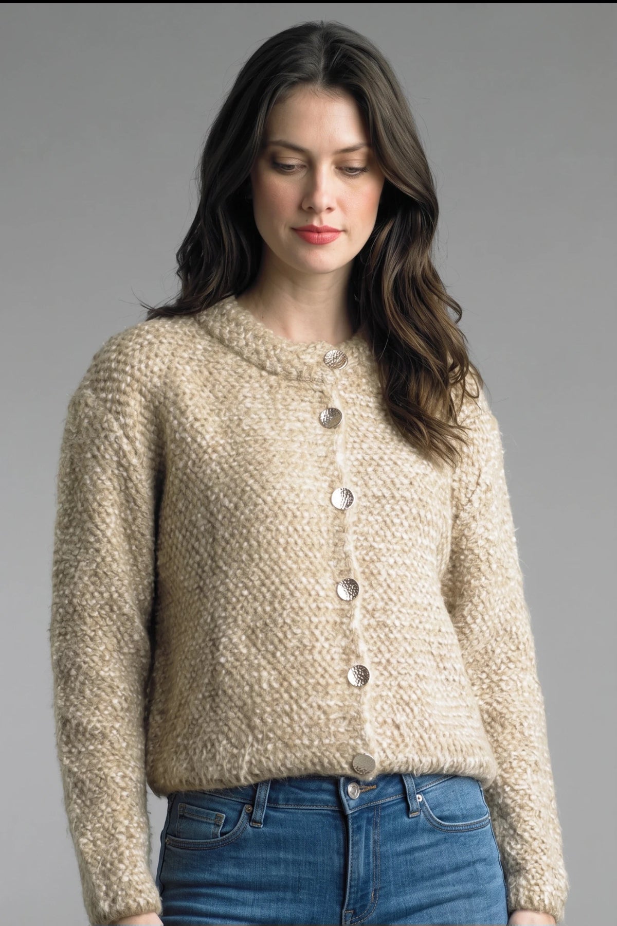 Button Front Jacket - Taupe