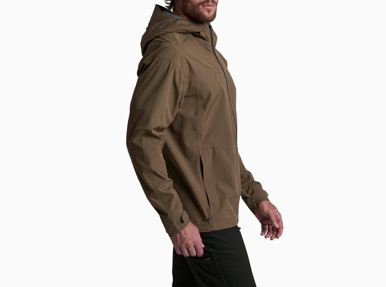 M Stretch Voyagr Jacket in brown with breathable waterproof fabric by KUHL at HCO Fredericksburg