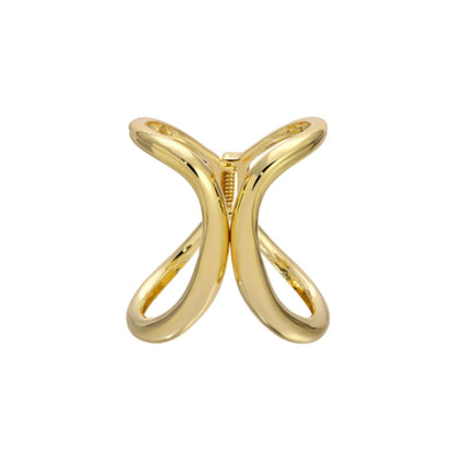 Iris Cuff in polished gold-plated stainless steel with hinged design, Women's Jewelry by ACCESSORY CONCIERGE