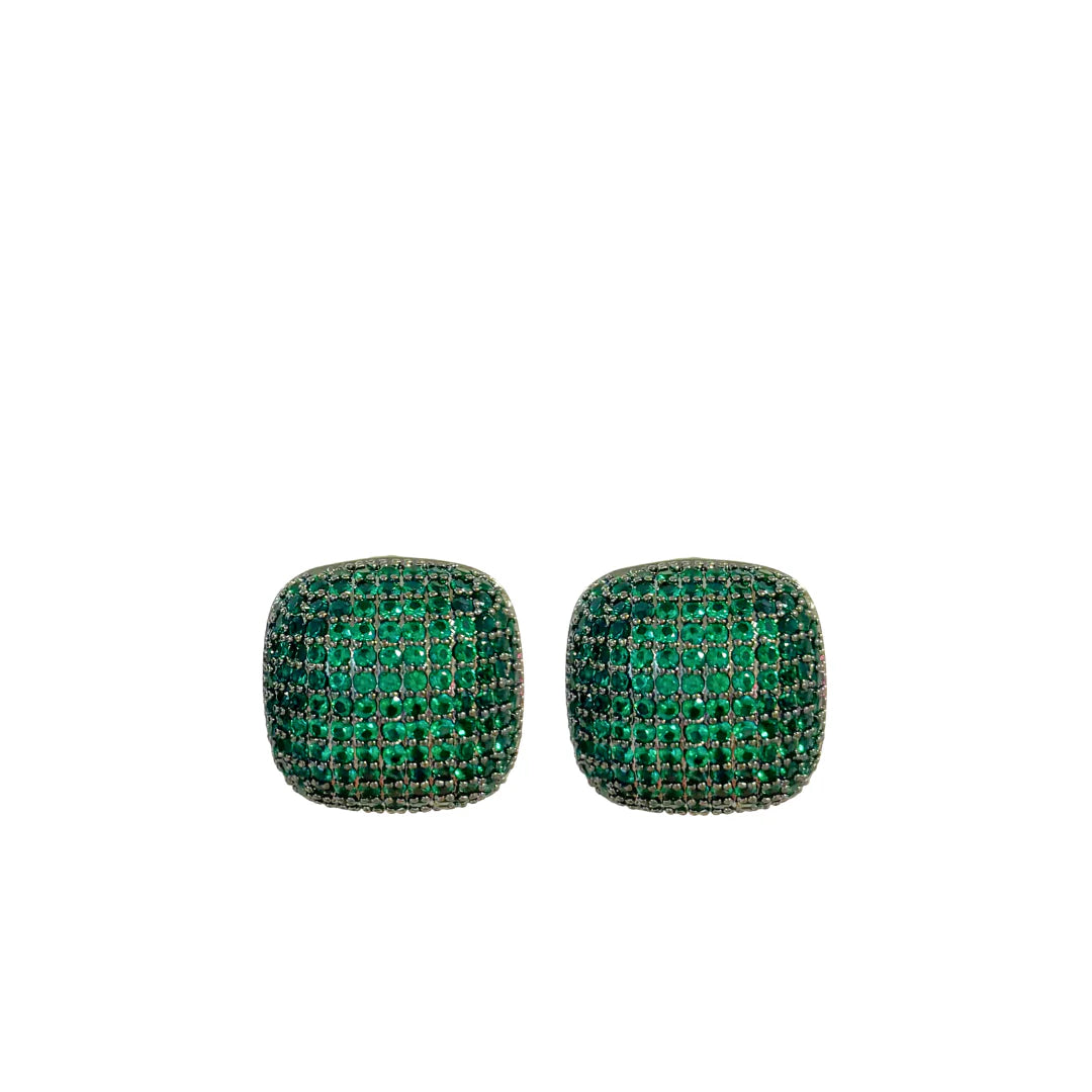 Soiree Studs featuring radiant sparkling stones in a classic cushion shape, Women's Jewelry HCO