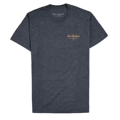 Heritage Printed Tee - Made Out West in blue-gray soft cotton by TEXAS STANDARD