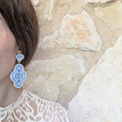 Henrietta Statement Earring - Light Blue