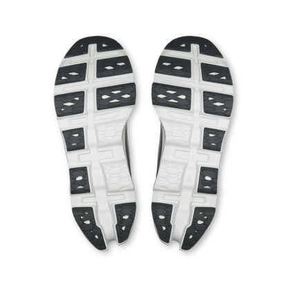 Men's Cloudmonster 3 - Alloy/Glacier by ON RUNNING showing gray and white treaded outsoles