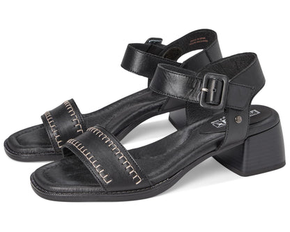 Sandalias negras Oliva W2G con hebilla, tira cruzada y tacón bloque