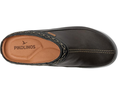 Granada W0W-3922C2 black leather clog with memory foam insole by PIKOLINOS Womens Shoes