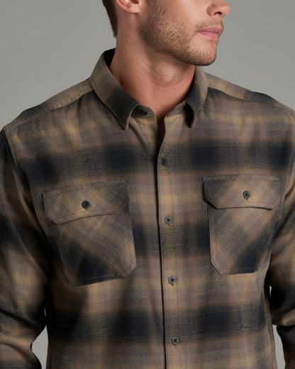Dillingr Flannel LS - Dark Sand