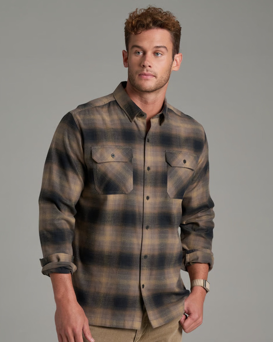 Dillingr Flannel LS - Dark Sand