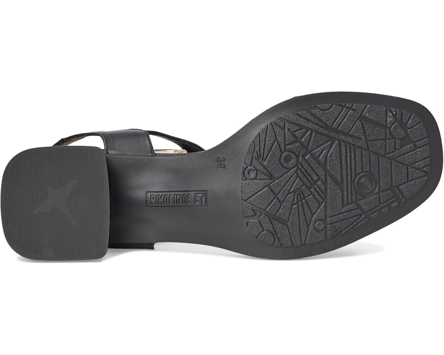 Suela de sandalia negra Oliva W2G con dibujo antideslizante