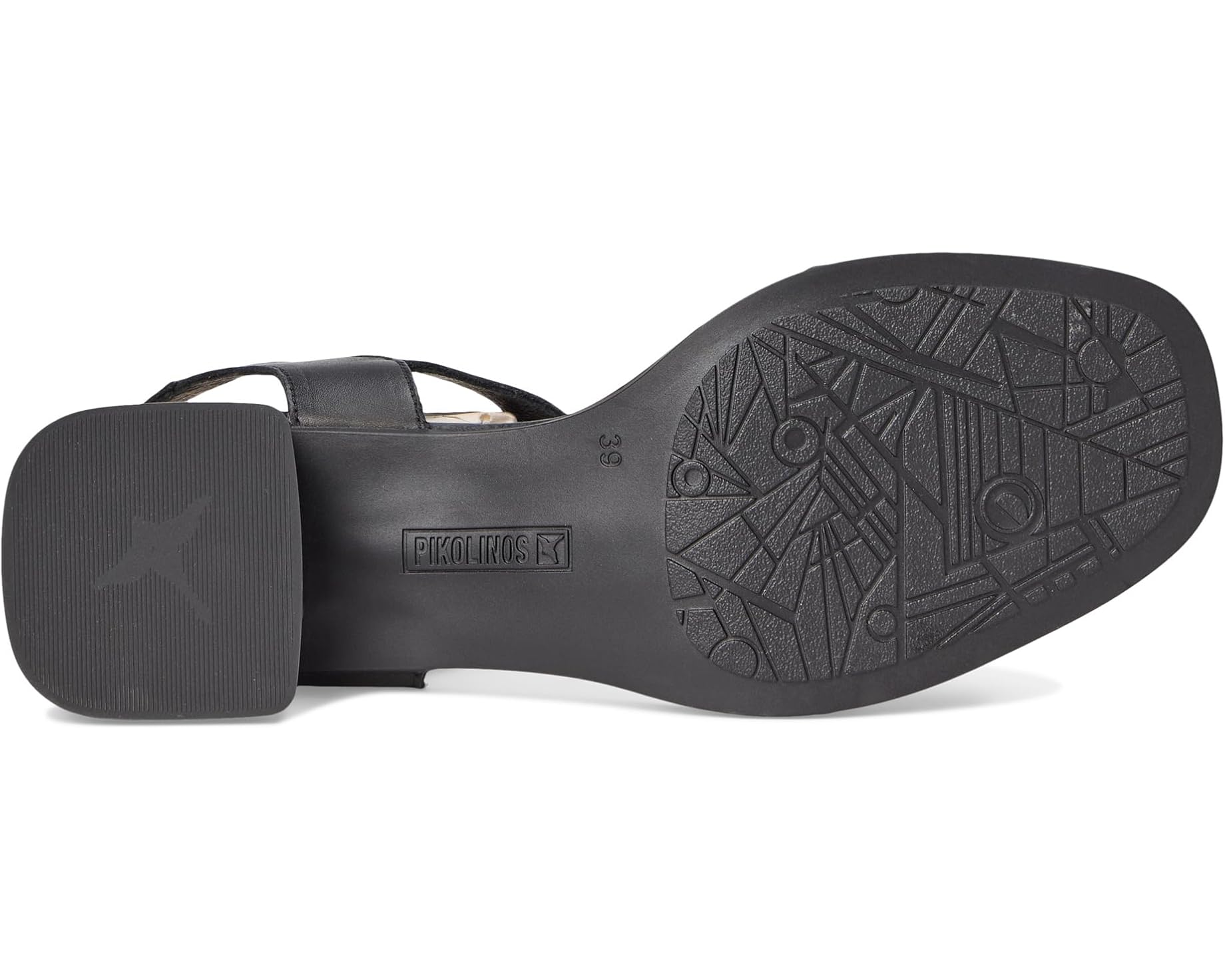 Suela de sandalia negra Oliva W2G con dibujo antideslizante