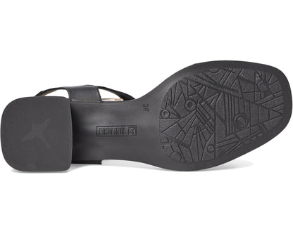 Suela de sandalia negra Oliva W2G con dibujo antideslizante