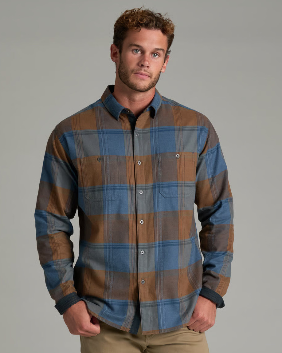 Fugitive Flannel LS - Bronze Blue