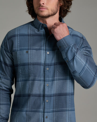 Fugitive Flannel LS - Mixed Indigo