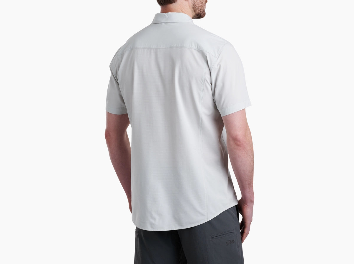 Optimizr SS - Overcast men's short sleeve shirt in light gray with stretch and UV protection by KUHL