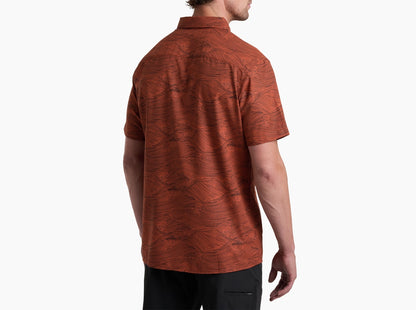 Persuadr SS - Inferno men's rust short sleeve shirt with moisture-wicking by KUHL