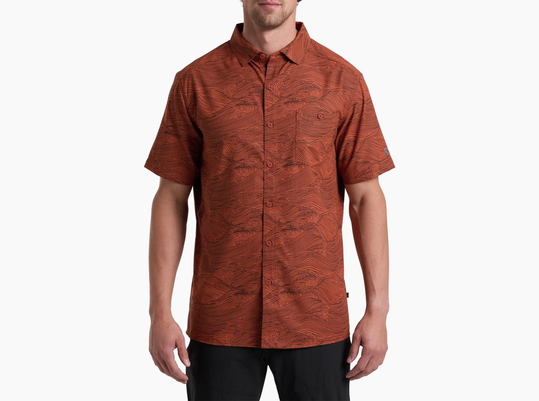 Persuadr SS - Inferno men's short sleeve shirt in rust with subtle pattern by KUHL