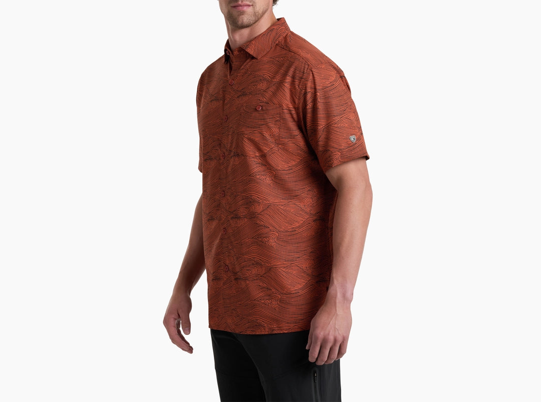 Persuadr SS - Inferno men's rust short sleeve shirt with moisture-wicking by KUHL, curated in Fredericksburg TX