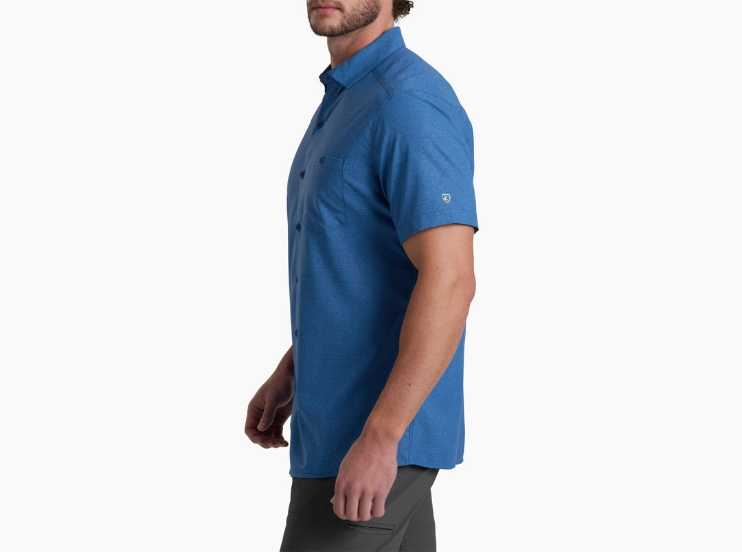 Persuadr SS - River Blue men's short sleeve shirt by KUHL, moisture-wicking and sun-protective