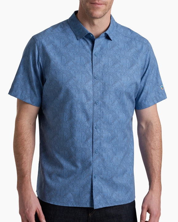 KUHL Breeze SS - River Blue men's short sleeve shirt with breathable perforated fabric