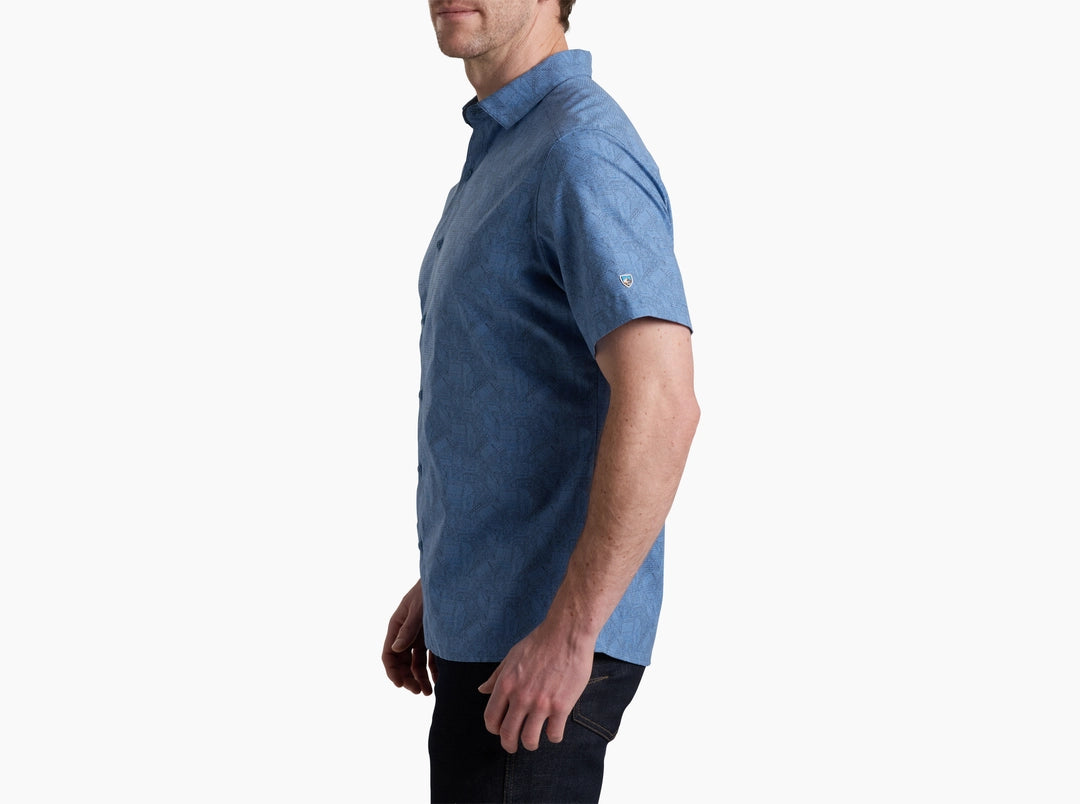 KUHL Breeze SS - River Blue men's short sleeve shirt in breathable lightweight blue fabric