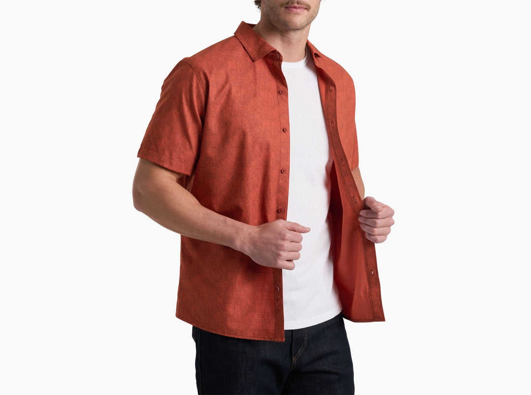 Kuhl Breeze SS - Slickrock men's short sleeve shirt in rust with breathable, quick-dry fabric