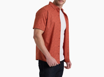 Kuhl Breeze SS - Slickrock rust short sleeve shirt with breathable fabric, curated in Fredericksburg Texas