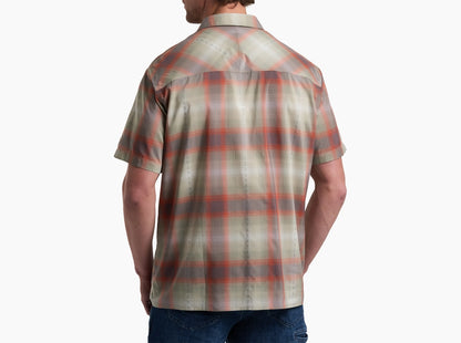 Konquer SS - Sunset Haze men's plaid shirt with quick-dry, moisture-wicking, stretch fabrics