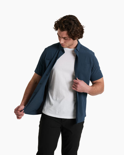 Edge SS - Pirate Blue men's breathable shirt by KUHL with lightweight stretch and sun protection