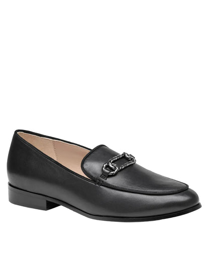 Ali Chain Loafer - Black Nappa Leather