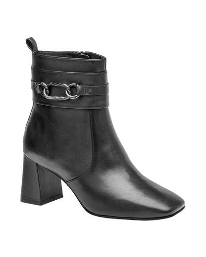 Whitney Chain Bootie - Black Nappa Leather