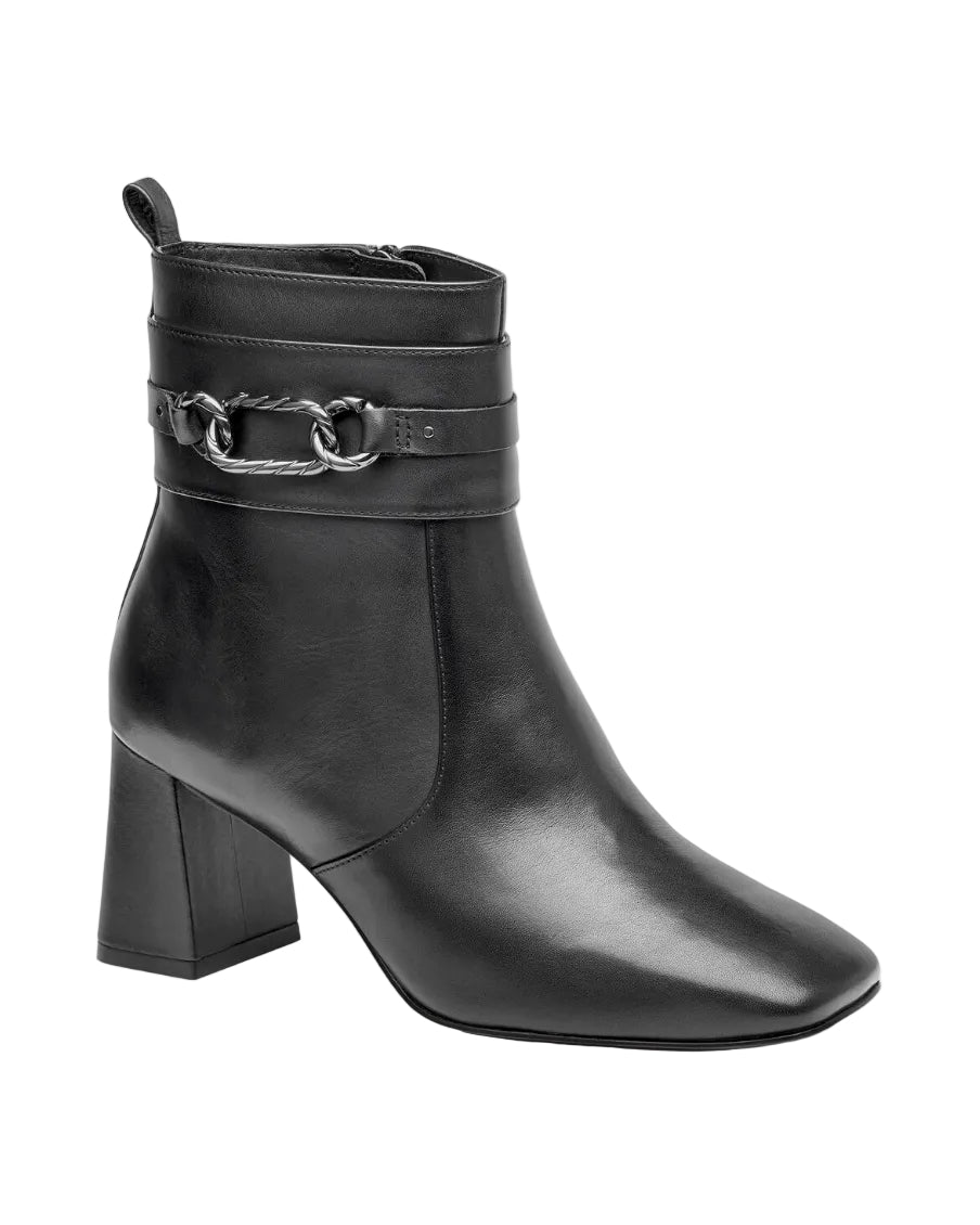 Whitney Chain Bootie - Black Nappa Leather