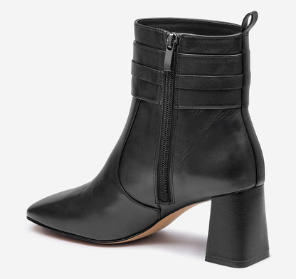 Whitney Chain Bootie - Black Nappa Leather